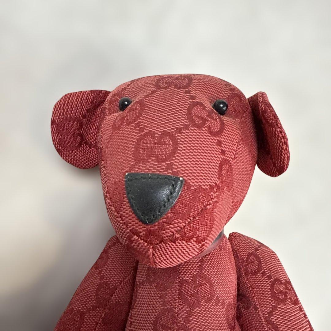 グッチGUCCI GG柄ぬいぐるみ　ボルドー色　美品