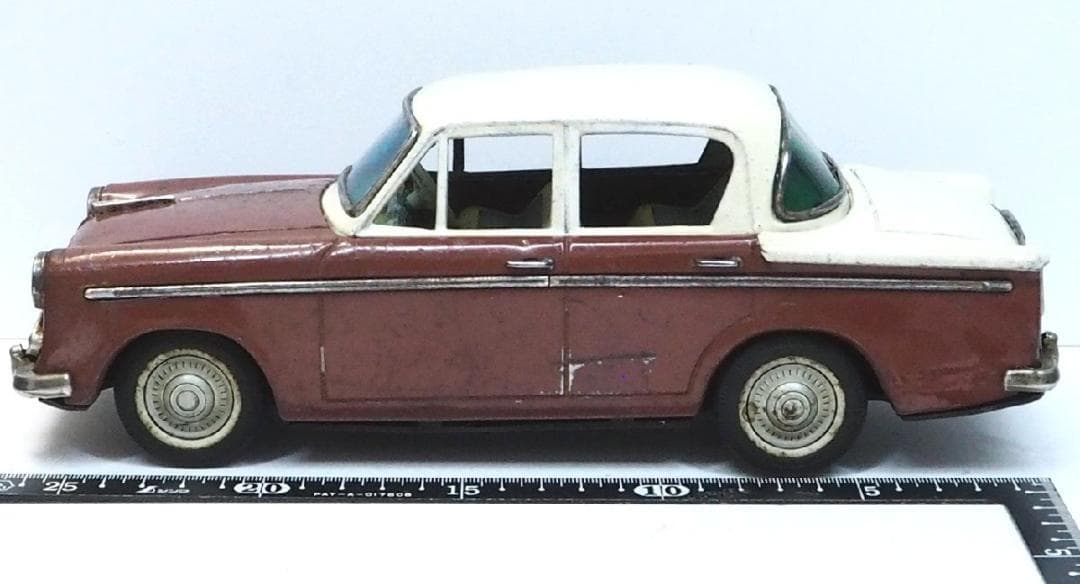 萬代屋ヒルマン ミンクス ハイ-スタイル大 赤茶tin toy carブリキ箱無