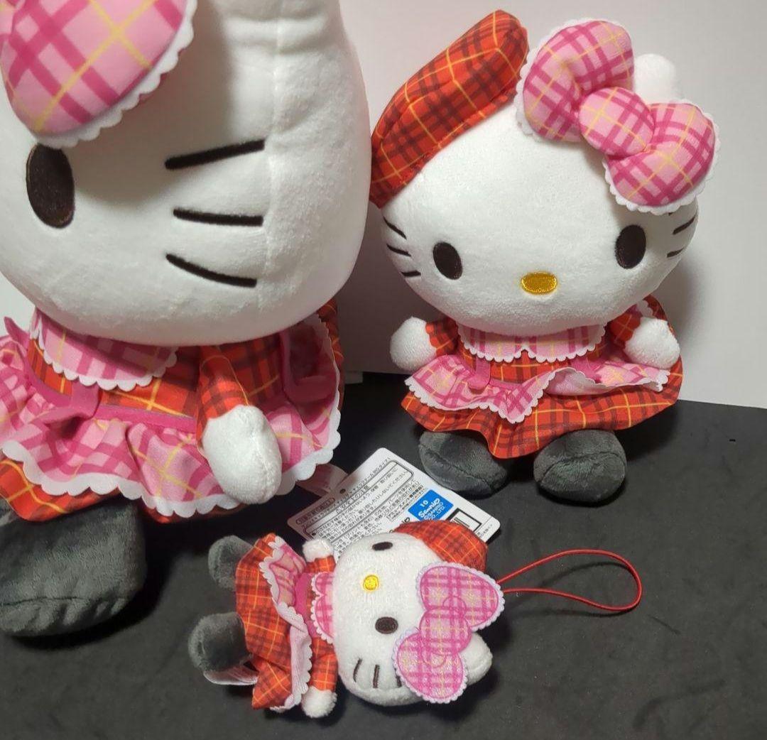 【予約品】キティちゃんチェックドール3体 プライズ品 非売品 サンリオ