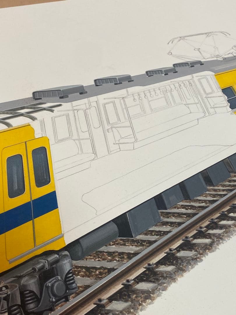 2555❣️ 鉄道　　オブジェ　電車　絵　3セット