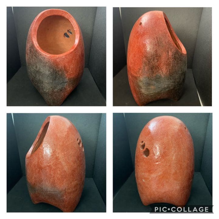 幻の陶芸家 有馬 太閤窯 初代 小西平内 作 赤楽焼 綿ぼうし 手あぶり 茶道具