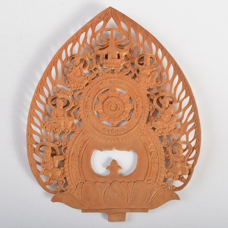 仏教美術　香木　白檀彫刻　阿弥陀如来像　仏像　置物　約504g　D　R6741