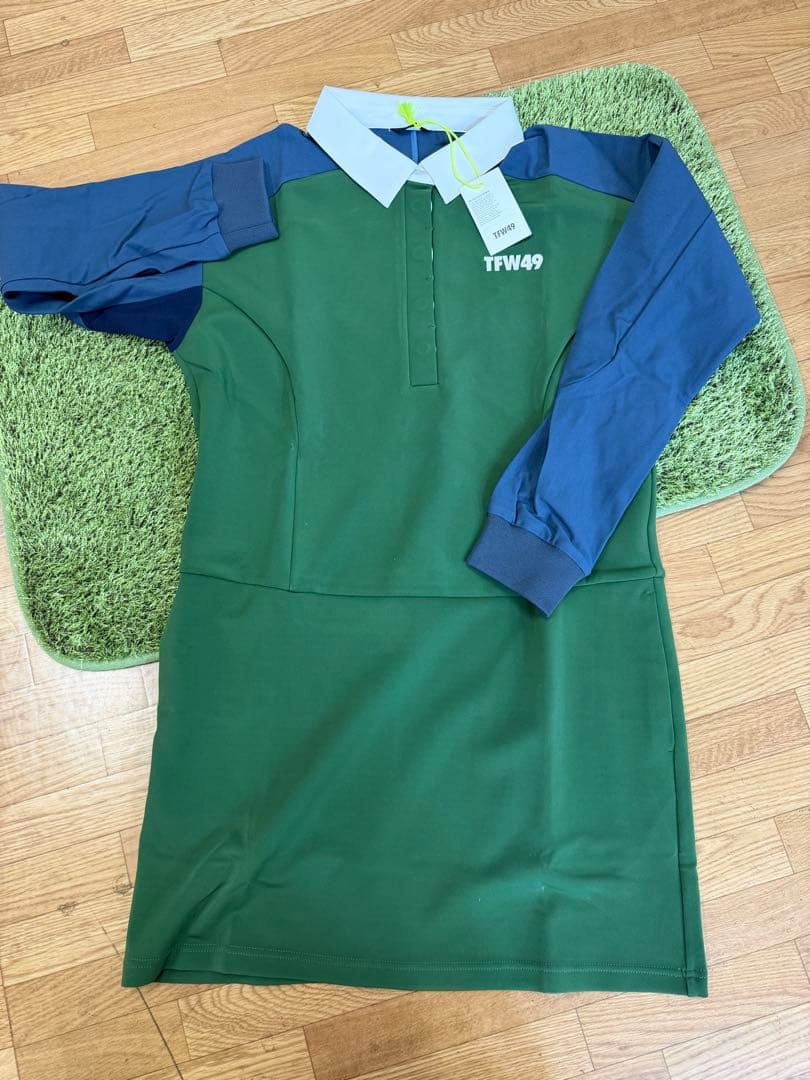 新品正規品【TFW49/size L】ワンピース　長袖ポロシャツカットソー