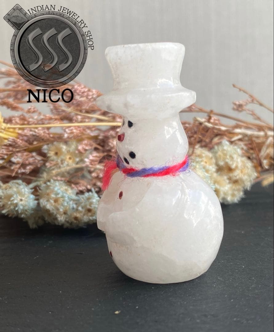 新品　ズニ族　Zuni　フェティッシュ　スノーマン　インディアンジュエリー