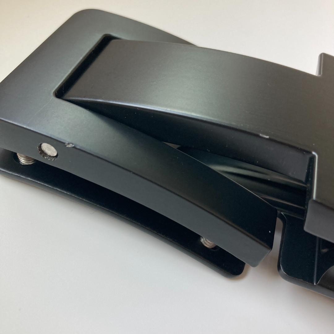 〈訳あり〉パワーベルト レバーアクション 本革 ワンタッチ可変式 白ベルト×黒B