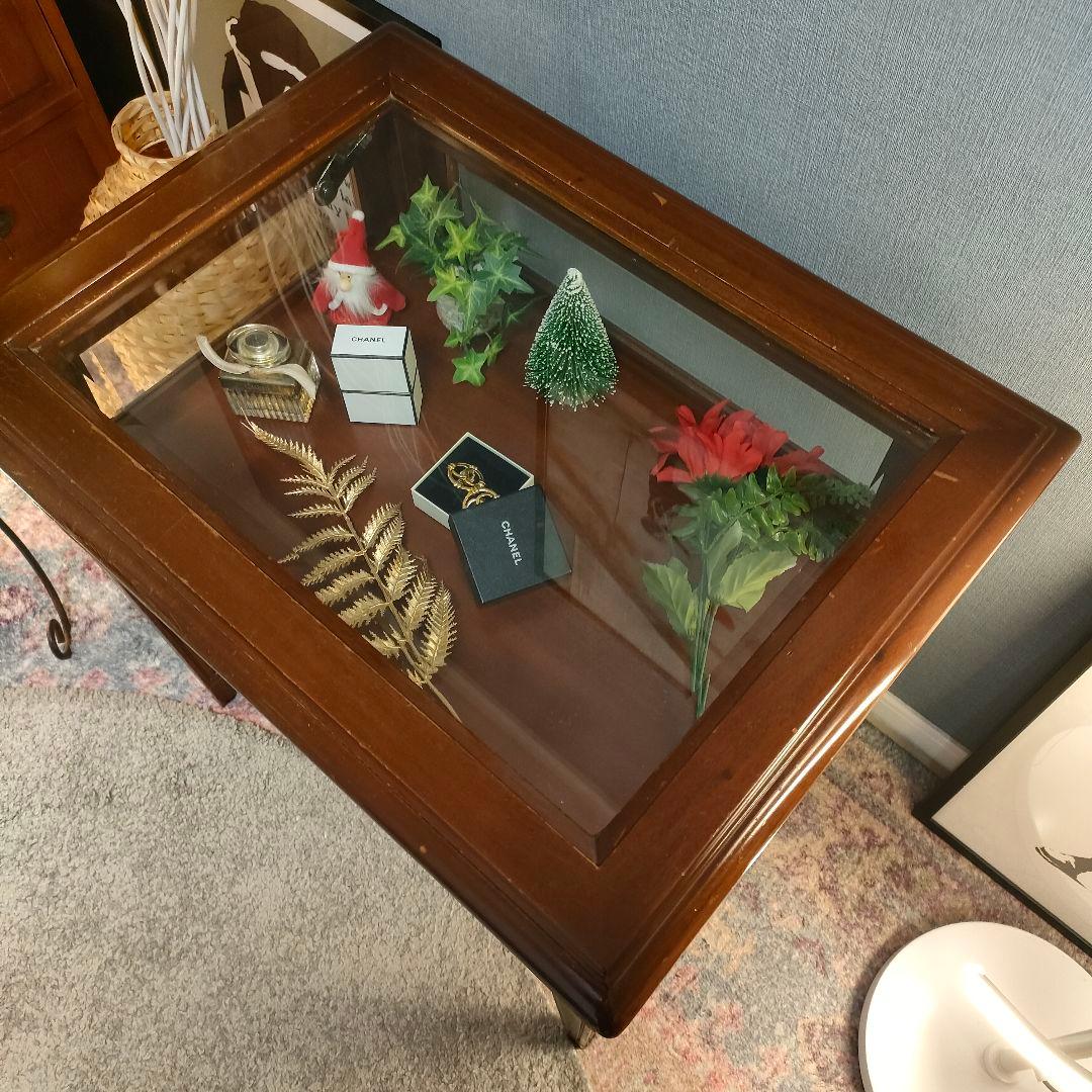 フランス アンティーク調 ガラス天板ディスプレイショーケース ヴィンテージ