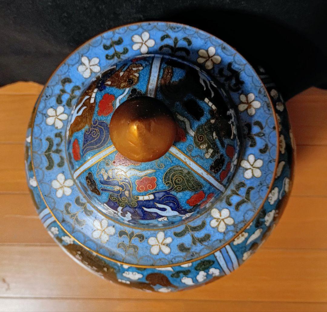 将軍壺　一対　七宝焼き　倣古　置物　中国　大きい　工芸品　インテリア