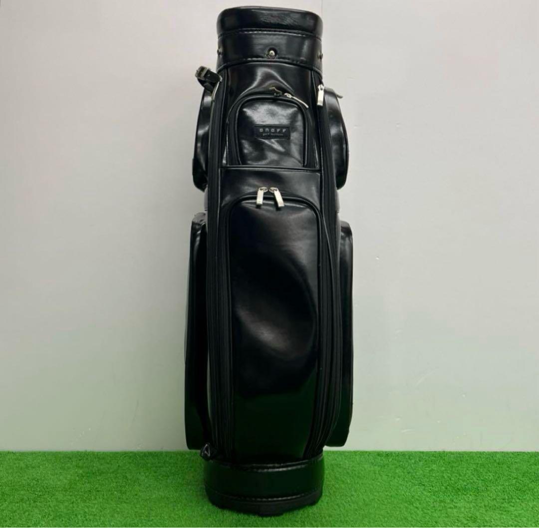 ONOFF キャディバッグ　エナメル　ブラック9インチ