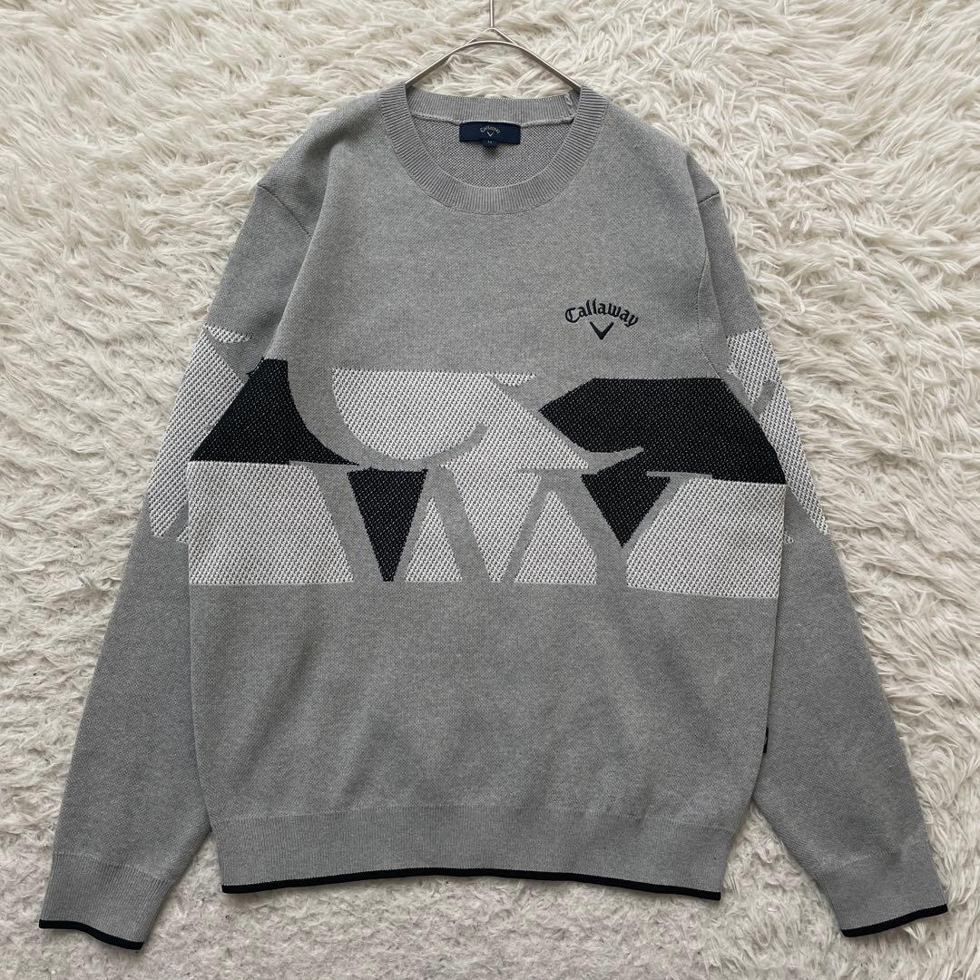 美品　Callaway 刺繍　長袖　ニット　セーター　洗える