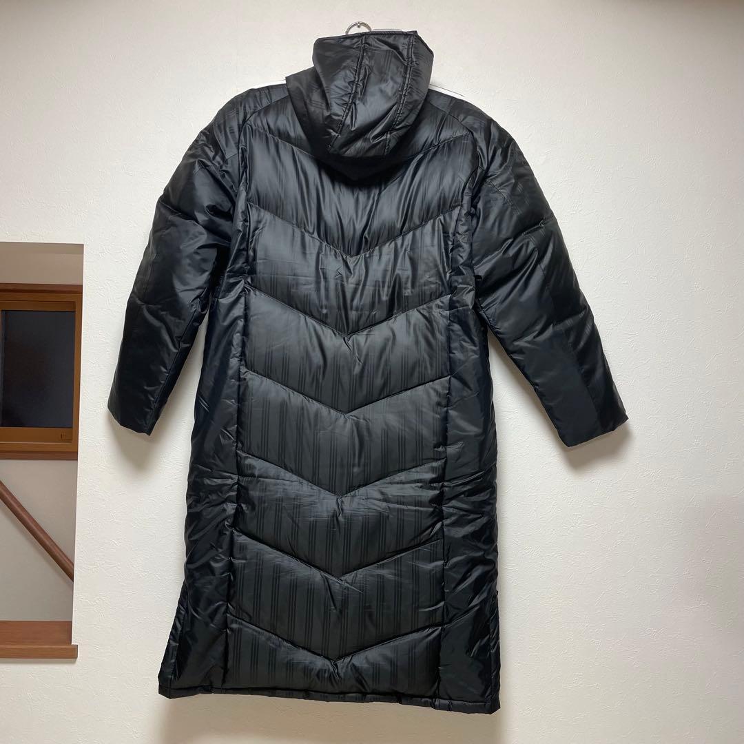 adidas ブラック ダウンコート フード付き O（XL）