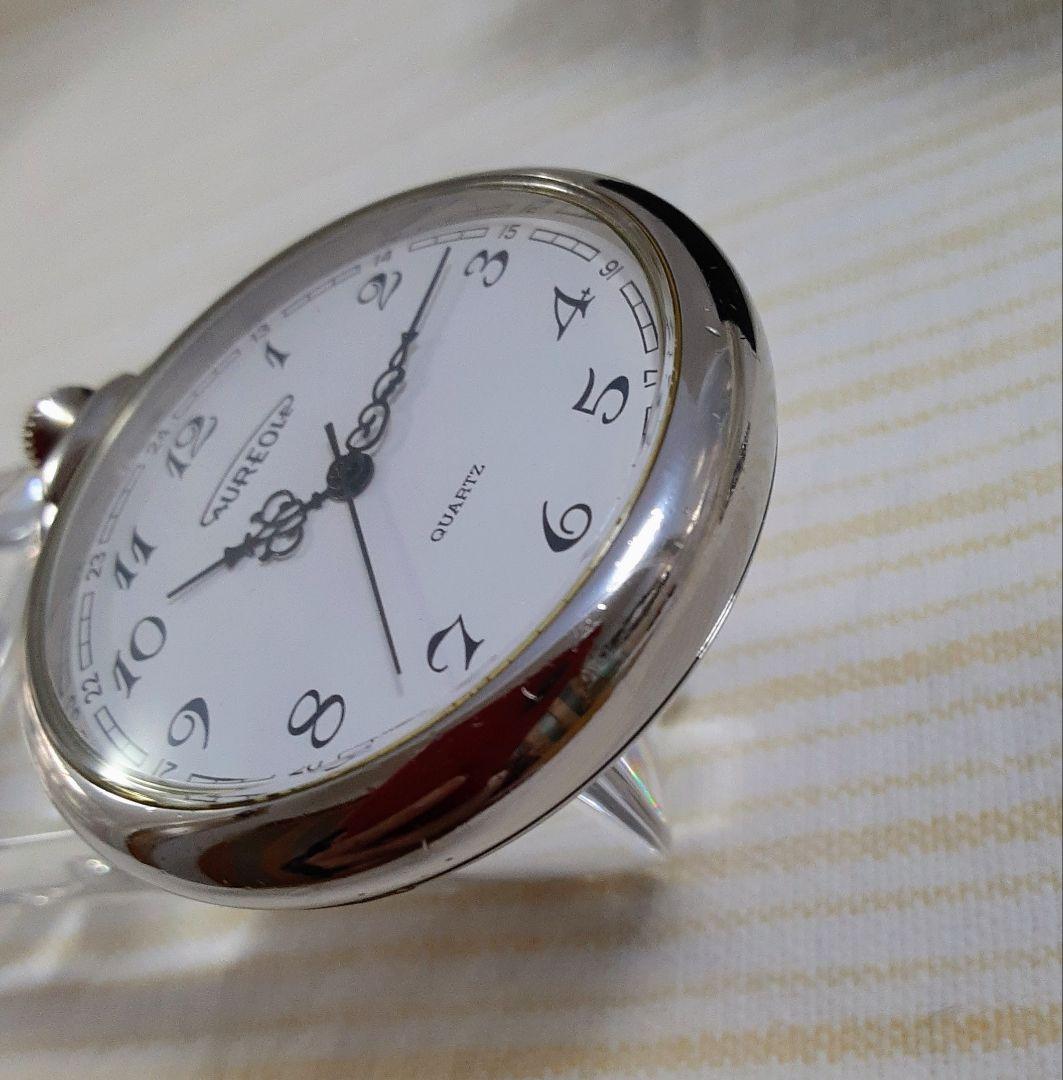 AUREOLE SWISSMADE鉄道仕様懐中時計大容量電池　JAPANMOVT