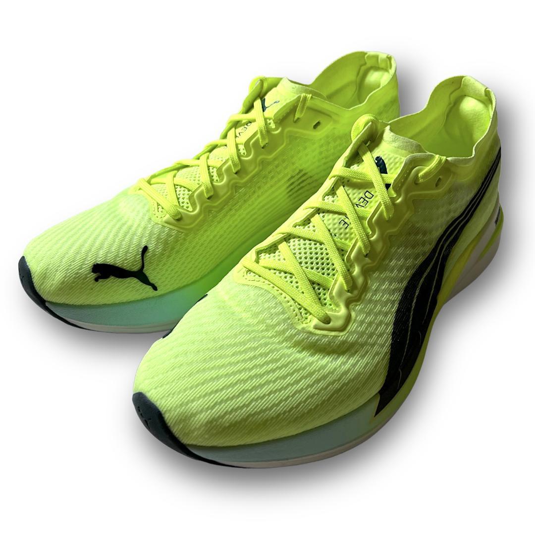 28.5cm プーマ ディヴィエイトニトロ ランニングシューズ イエロー系