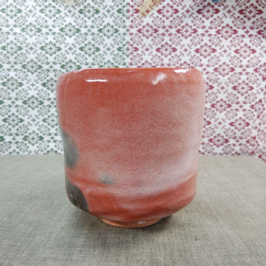 茶道具 茶碗 赤筒茶碗 楽焼 昭楽 桐箱入り