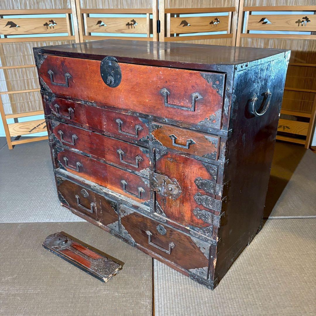 船箪笥　和箪笥　時代金具 キャビネット ローチェスト アンティーク 和家具