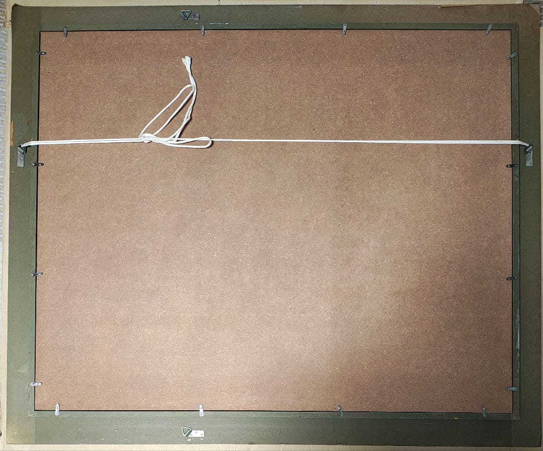 旅館装飾 F30号 大型 額縁 油絵 温泉街 昭和レトロ 店舗什器 アンティーク