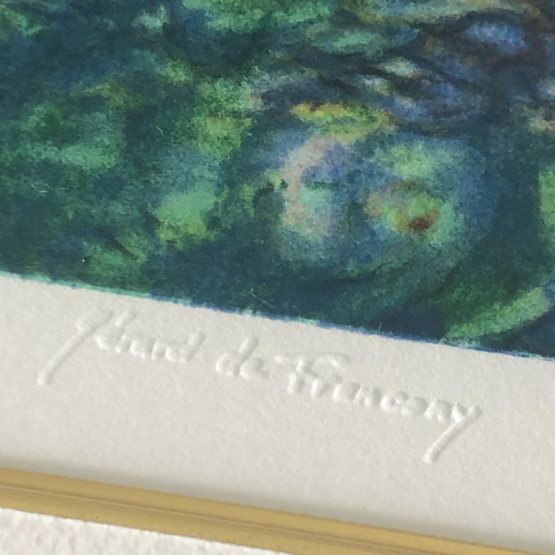 クロード・モネ　睡蓮　リトグラフ　版画【新品】500部限定　ジクレー　額装　額入