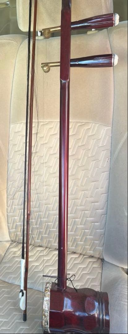 赤茶色 二胡 2本弦 八角形