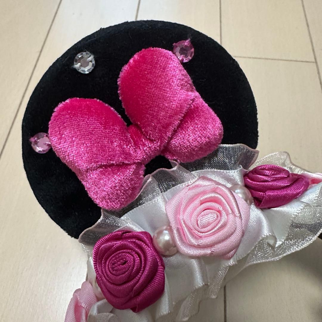 ミニー カチューシャ フリル レース 薔薇 ローズ ピンク レア品 廃盤