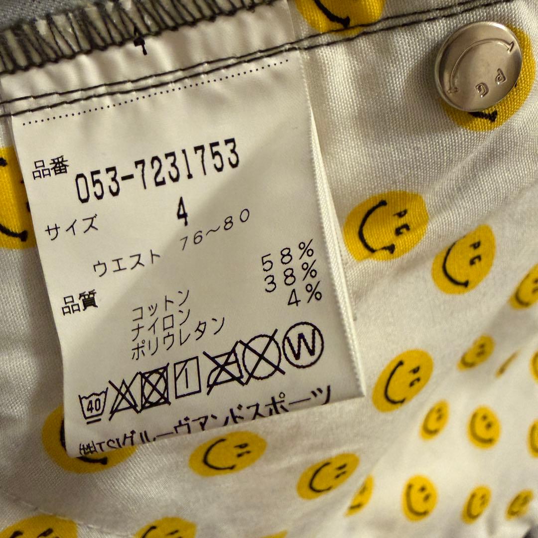 美品　パーリーゲイツ　パンツ　迷彩　黒　白　緑　カーキ　M〜L相当　カモ柄　4