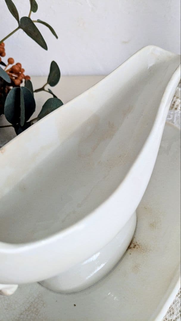 サルクミンヌ窯 白いソーシエール フランス アンティーク