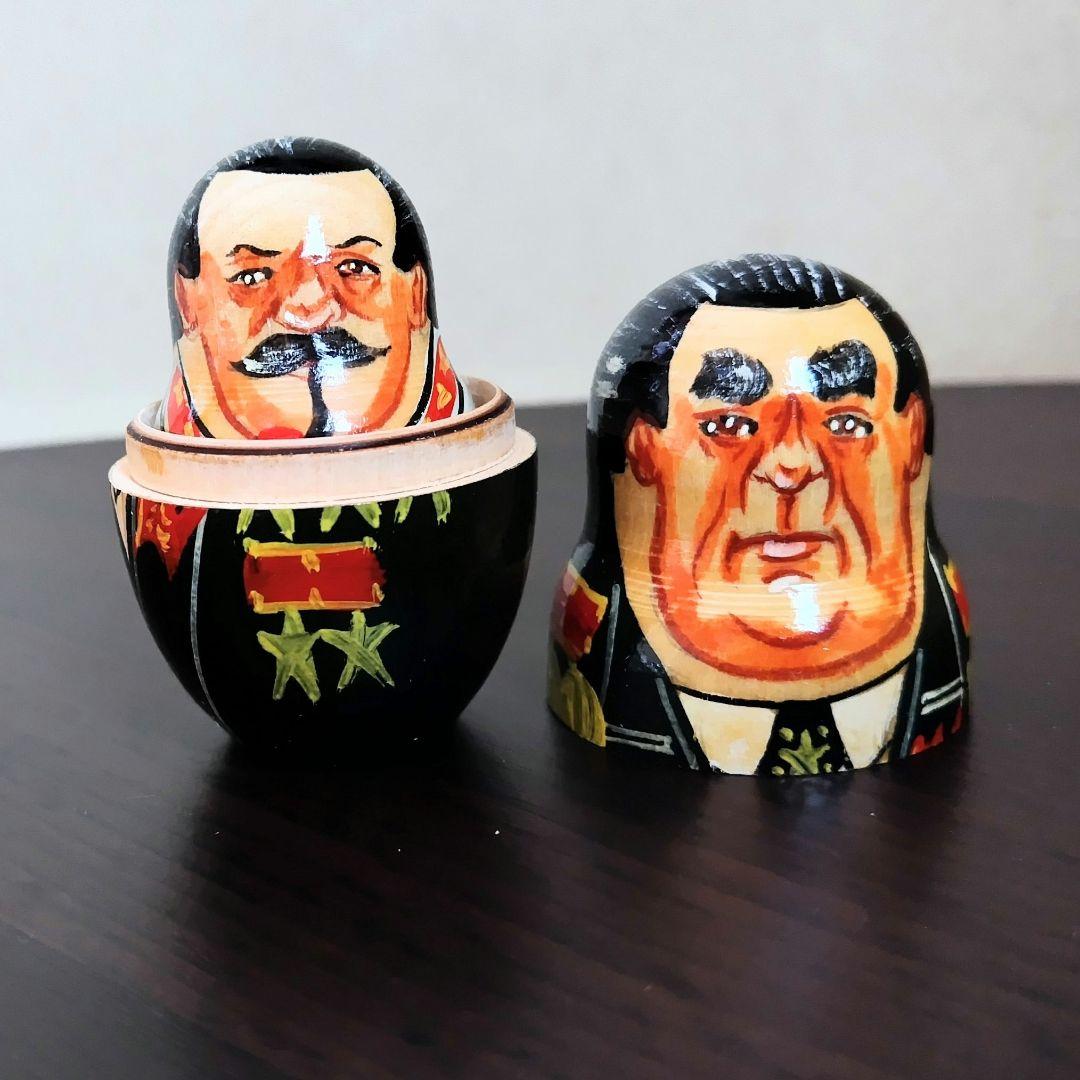 【民芸品】マトリョーシカ　ロシア人形　歴代大統領　民芸品（★美品★）