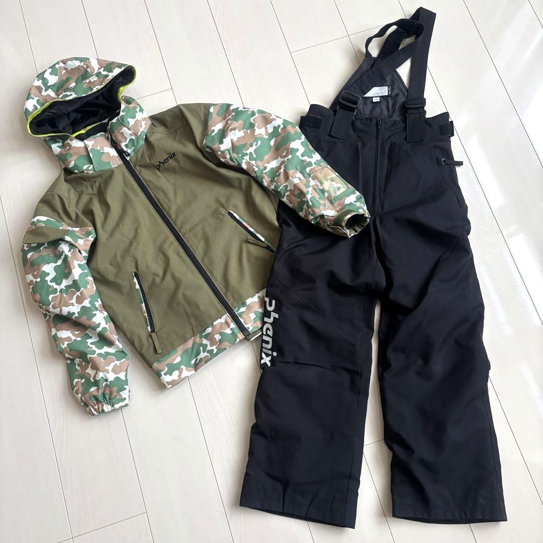 フェニックス ジュニアスキーウェア上下 140 カモフラ 迷彩 ブラック