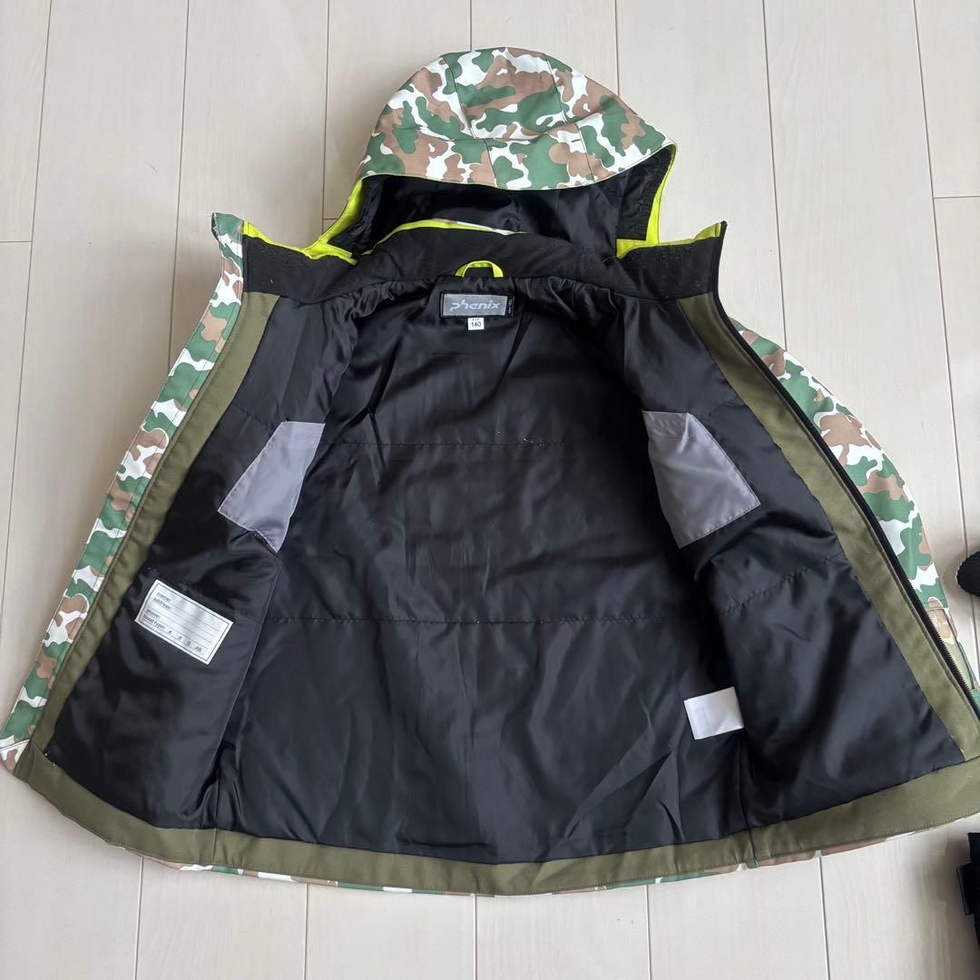 フェニックス ジュニアスキーウェア上下 140 カモフラ 迷彩 ブラック