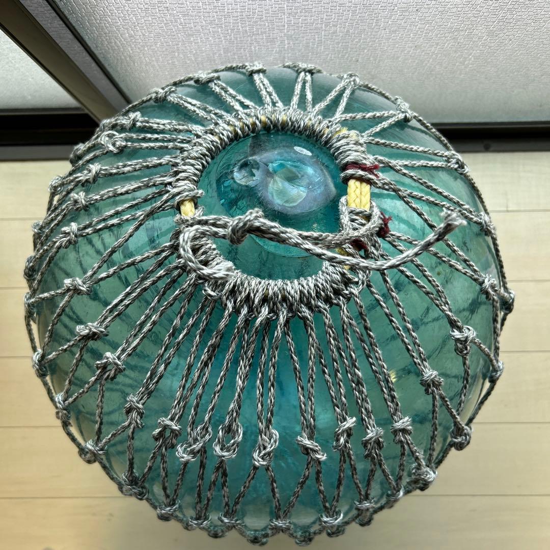 48センチ特大美　ガラス玉　浮き玉　吊り下げ　自立で立つ　置物　インテリア　漁具