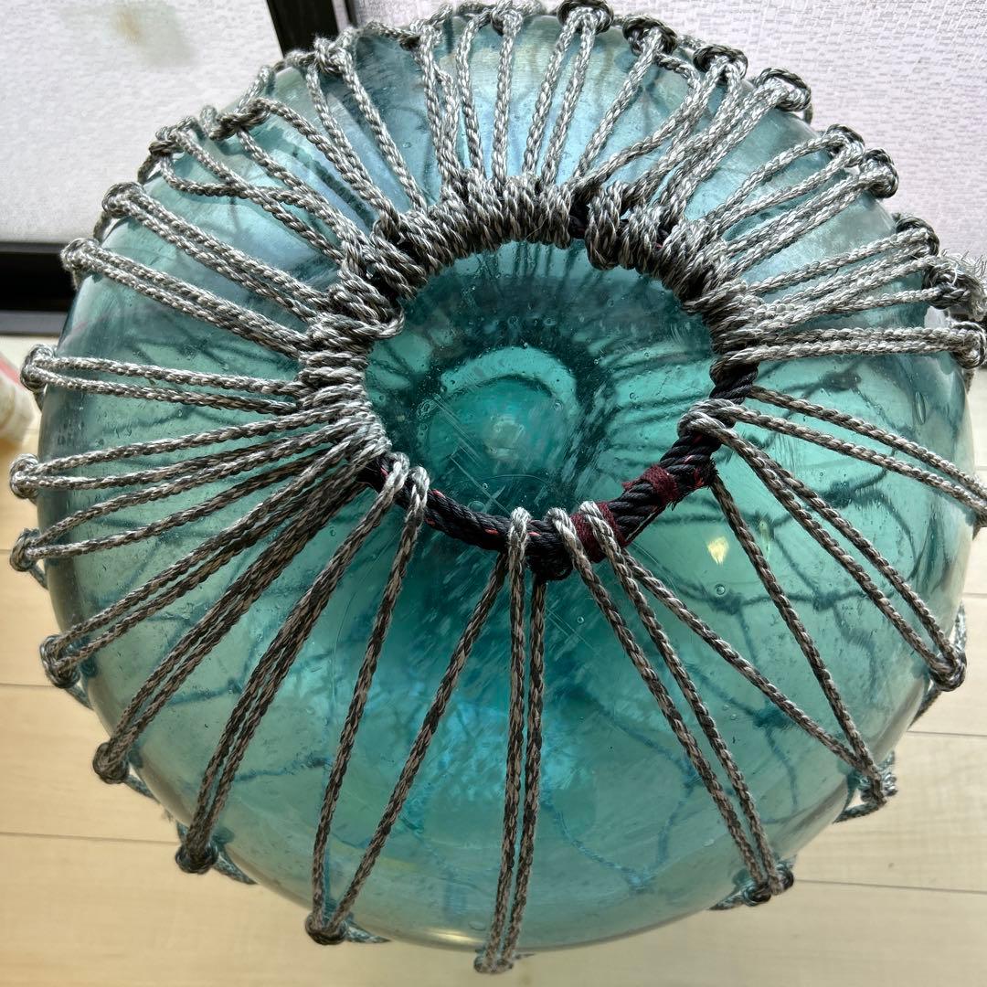 48センチ特大美　ガラス玉　浮き玉　吊り下げ　自立で立つ　置物　インテリア　漁具