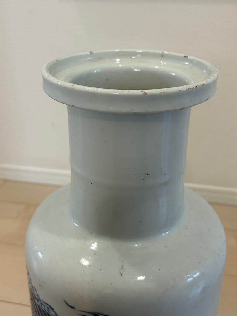 清早期　青花染付人物図大花瓶　中国美術唐物