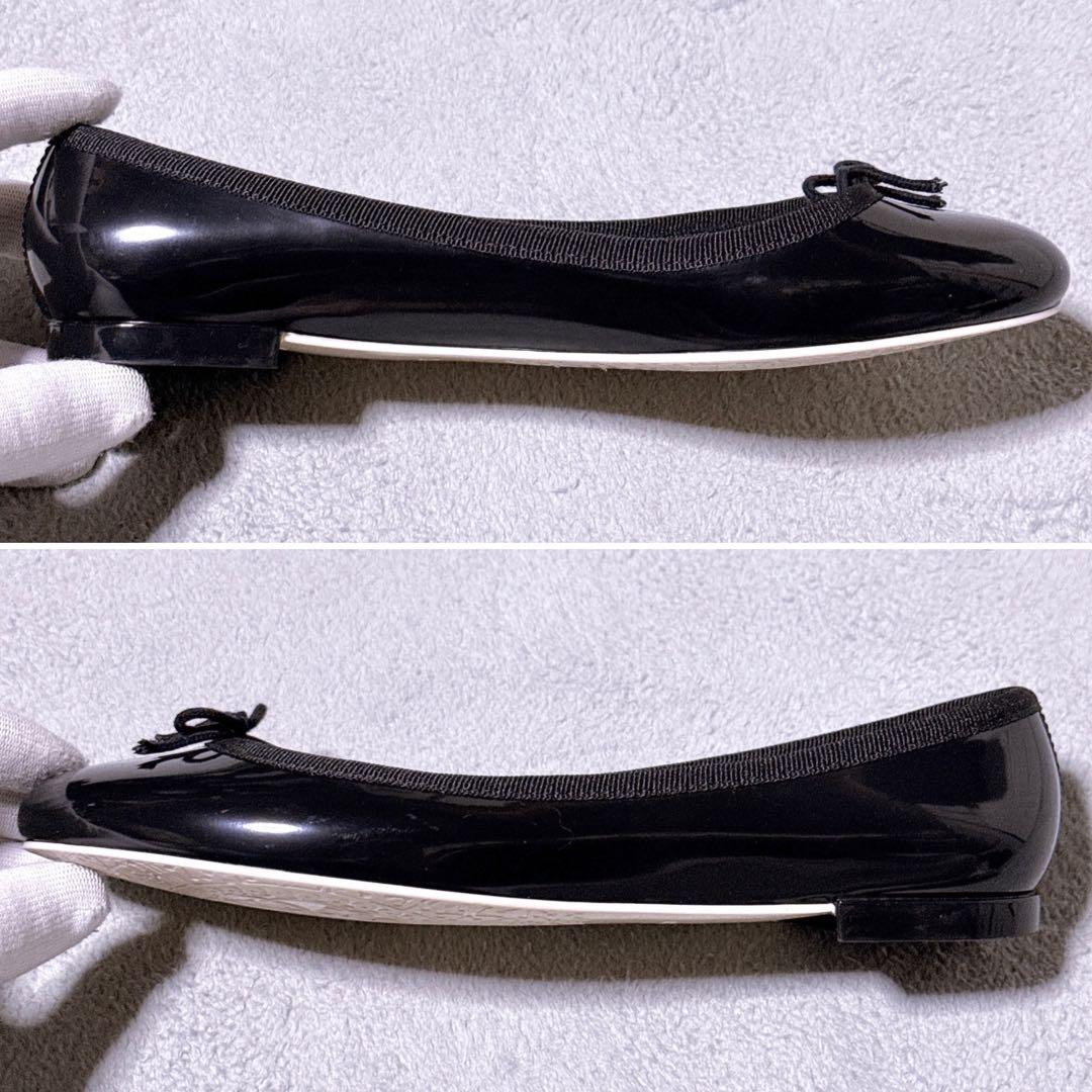 【未使用】repetto サンドリオンバレリーナ フラットシューズ リボン 黒