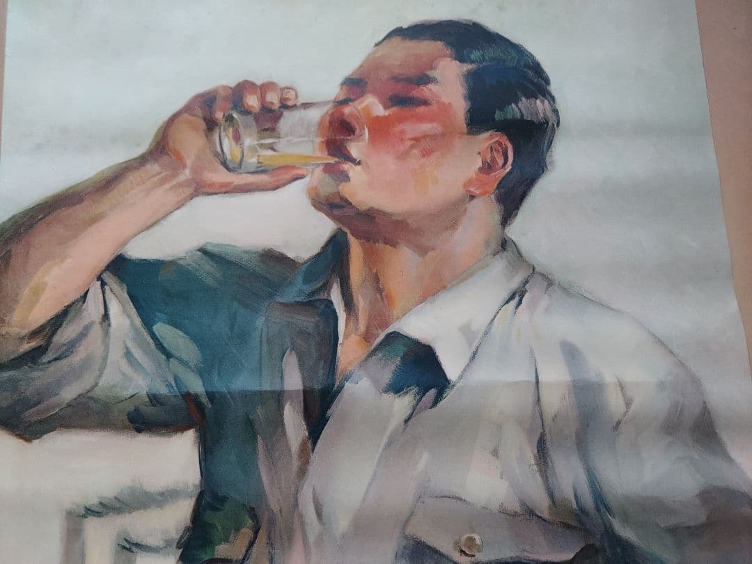 ★戦前ポスター『多田北鳥/ 麒麟麦酒』昭和初期 店頭販促用ポスター/当時物