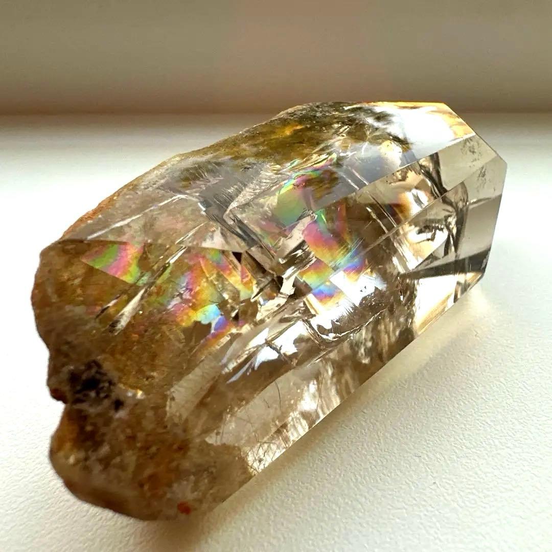 ルチル　スモーキー　ガーデン　虹　母岩つき　フリーフォーム　67.7g