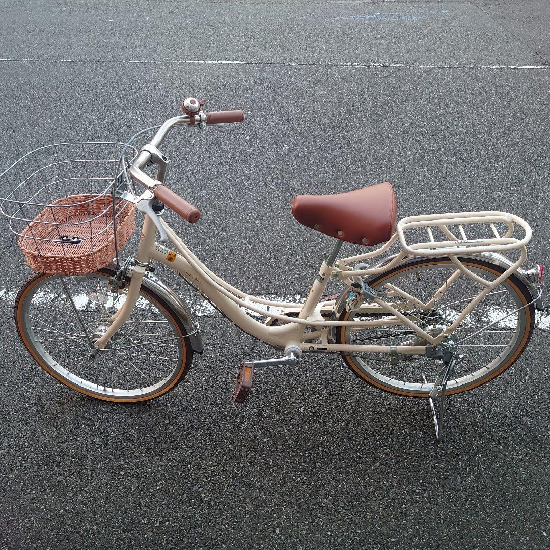 【直接引取限定•大田区】子供用自転車 クリーム色 前カゴ付き(あさひサイクル)