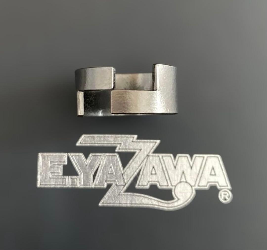 希少　E.YAZAWAロゴ　メタルブラックリング