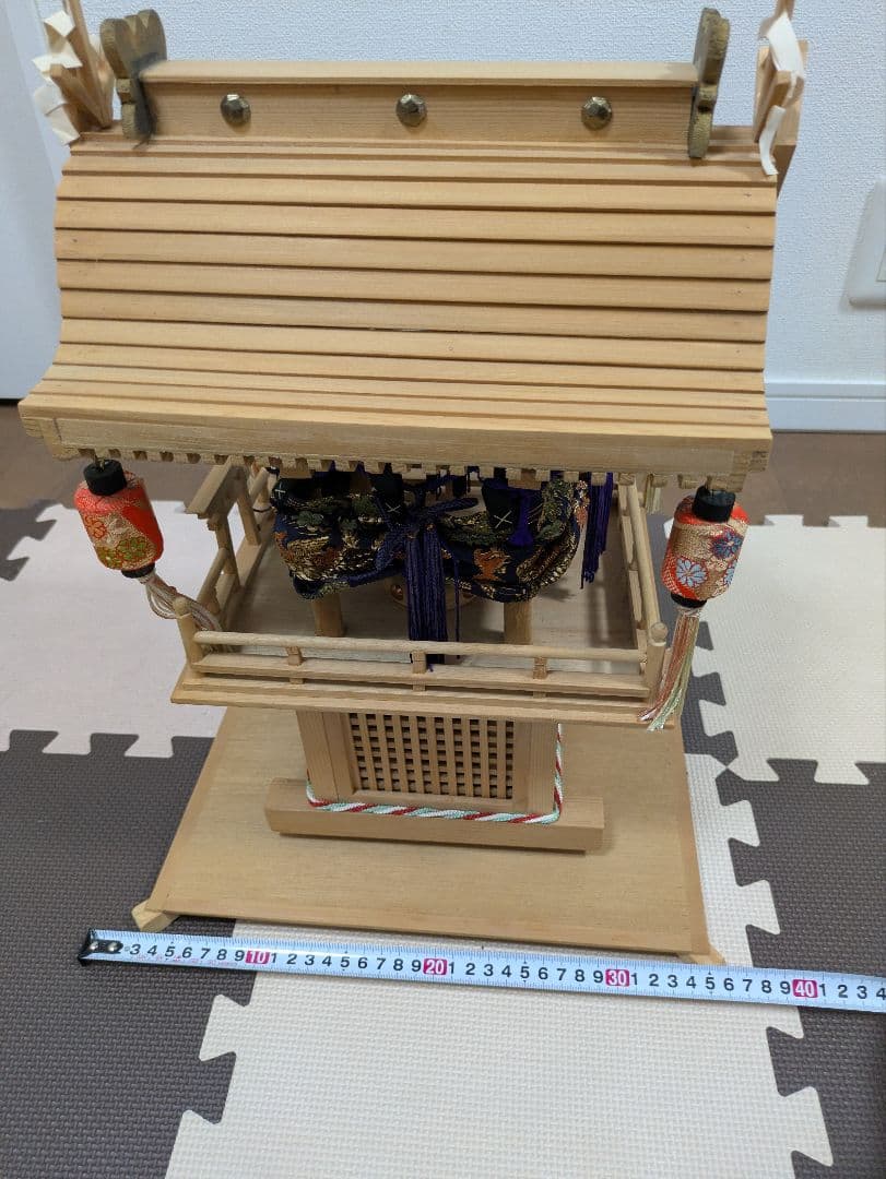 木製 ミニチュアだんじり 台座付き