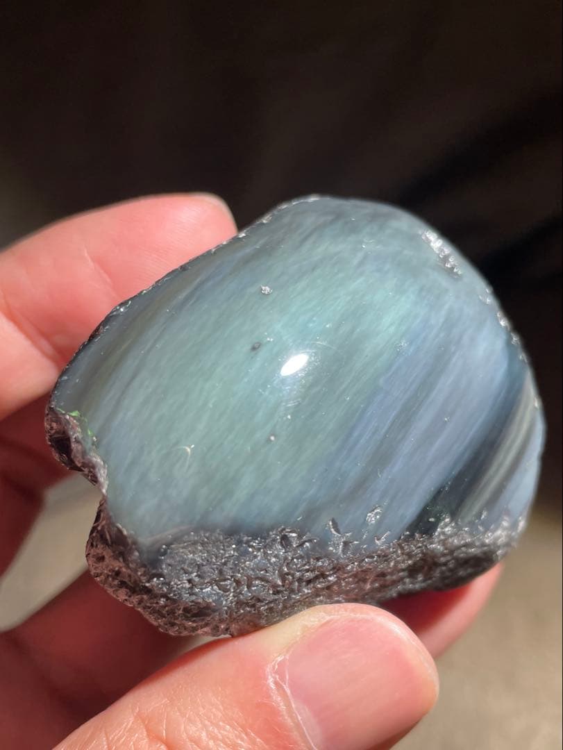研磨品　十勝石玲瓏　複合色特級品　レインボーオブシディアン