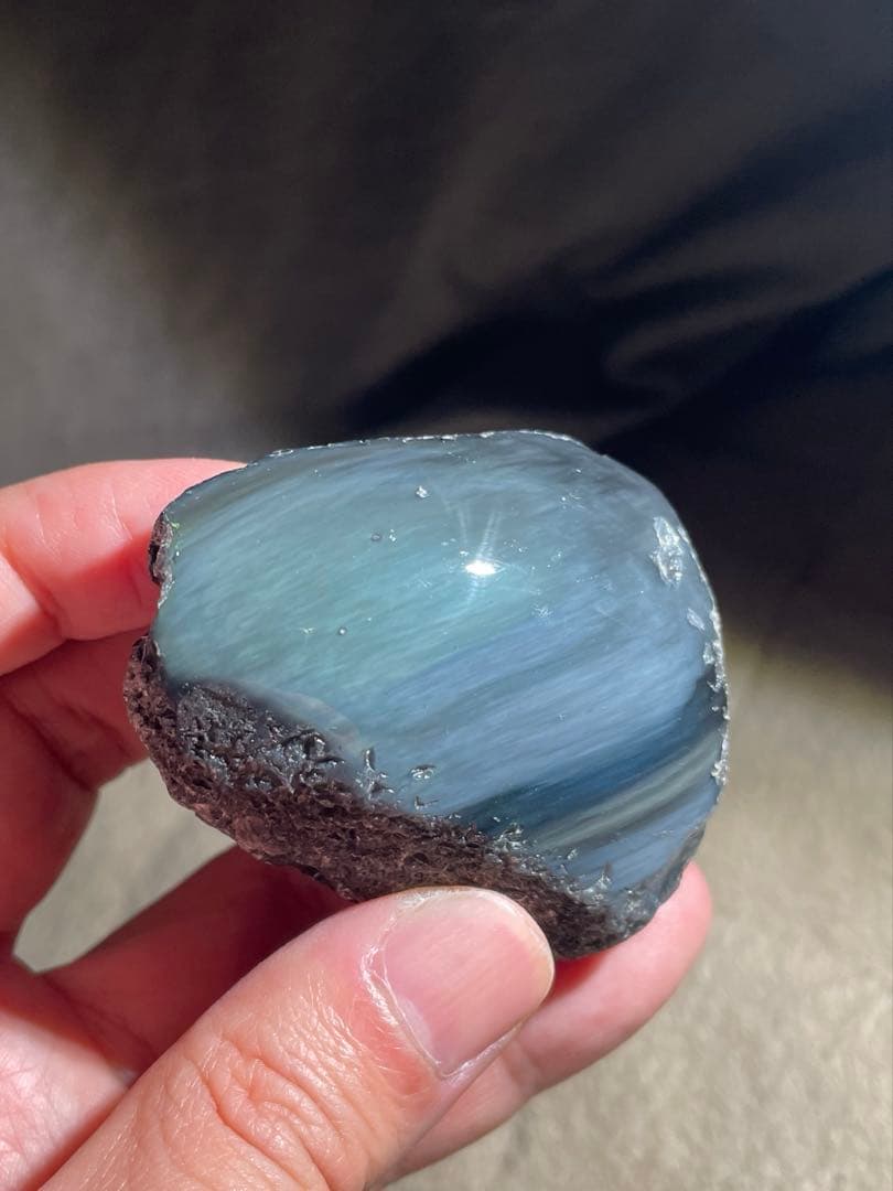 研磨品　十勝石玲瓏　複合色特級品　レインボーオブシディアン