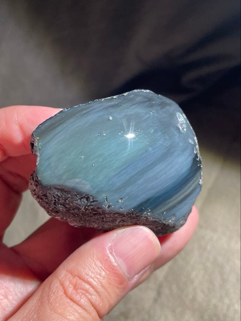 研磨品　十勝石玲瓏　複合色特級品　レインボーオブシディアン