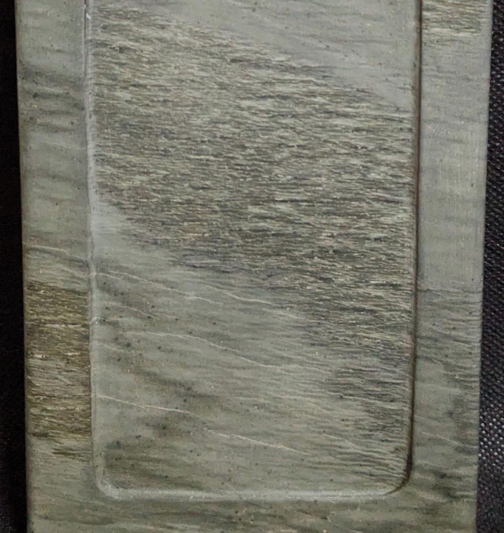 【歙州硯　水波羅紋や金暈金星の美石】◆龍尾山◆唐木共箱◆歙硯◆長方六吋