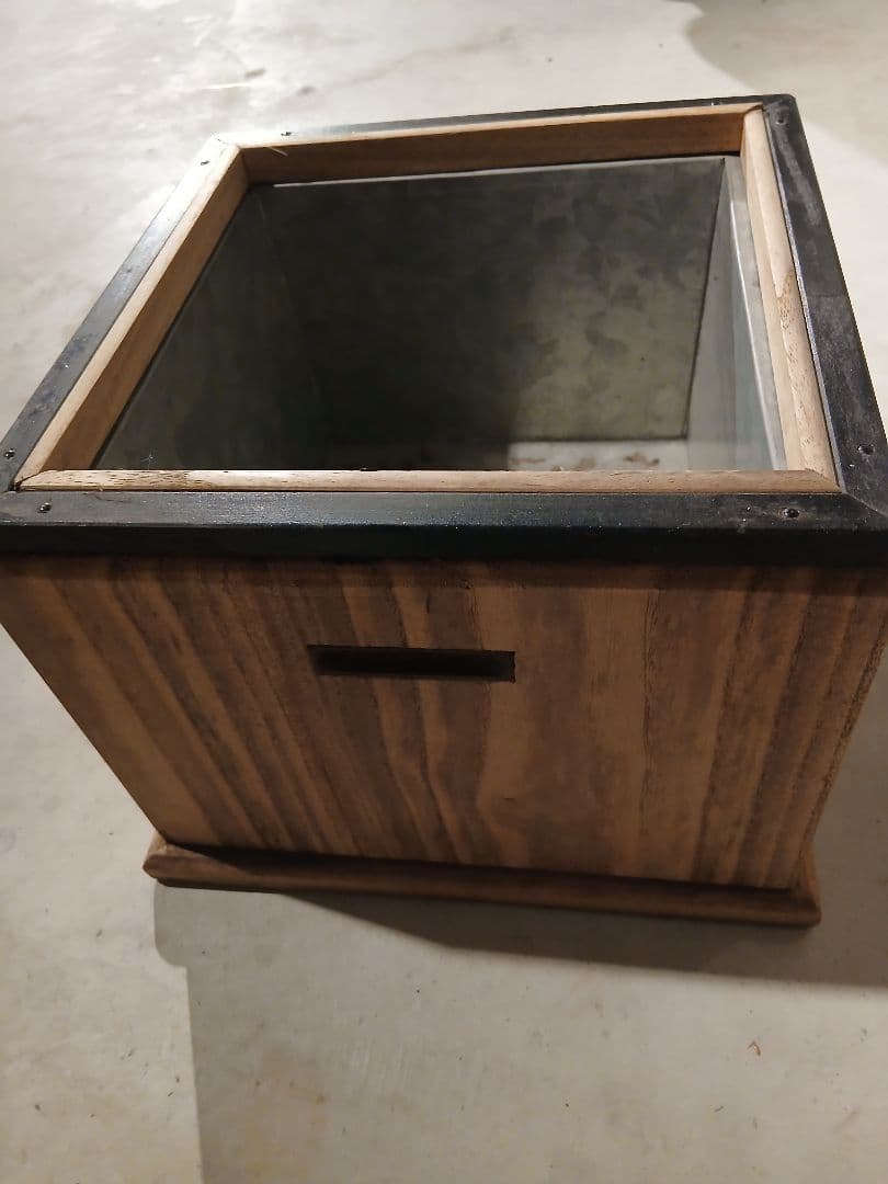 木製正方形アンティーク　火鉢　昭和レトロ