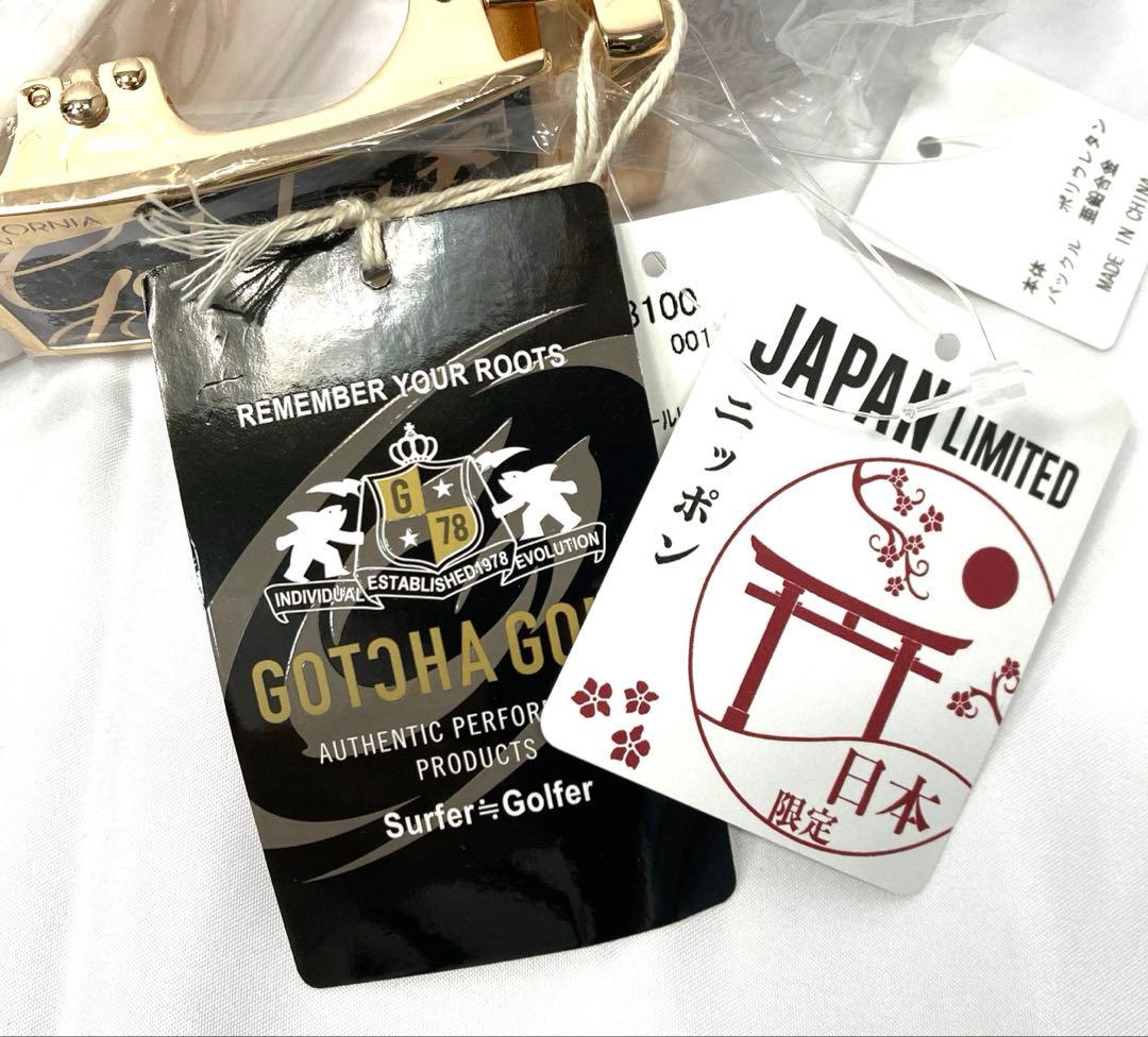 5xN9レ未使用 ガッチャゴルフ ペイズリーホールレスバックルベルト 白