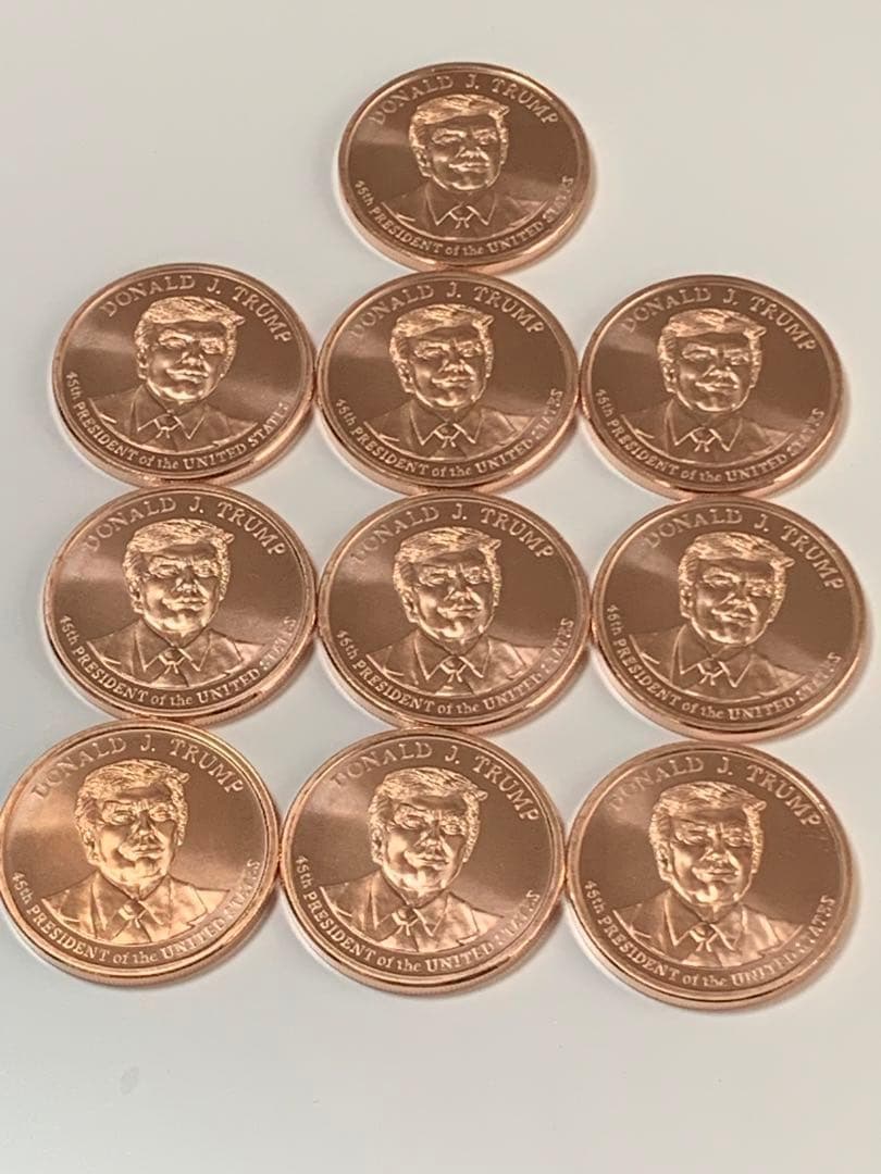 ✿トランプ大統領 ★品位99.9％ 28.35ｇ 純銅メダル10個セット☆彡