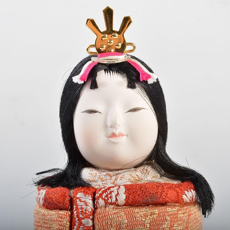 伝統工芸　真多呂作　木目込み人形　古今人形　雛人形　立雛　共箱　M　R4379B