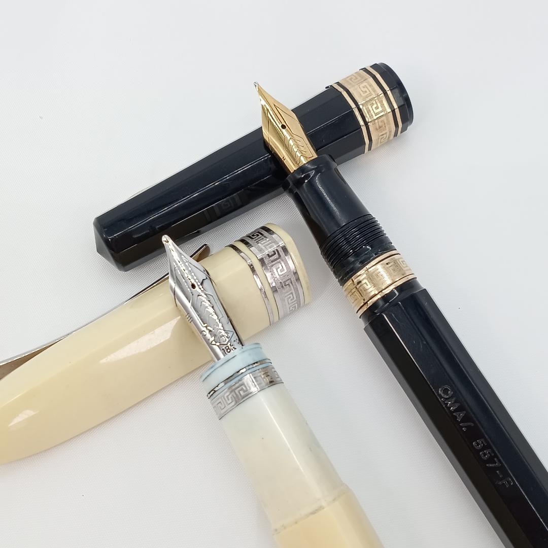 希少 オマス 2本まとめ 557 360 18K 万年筆 18金 BB M