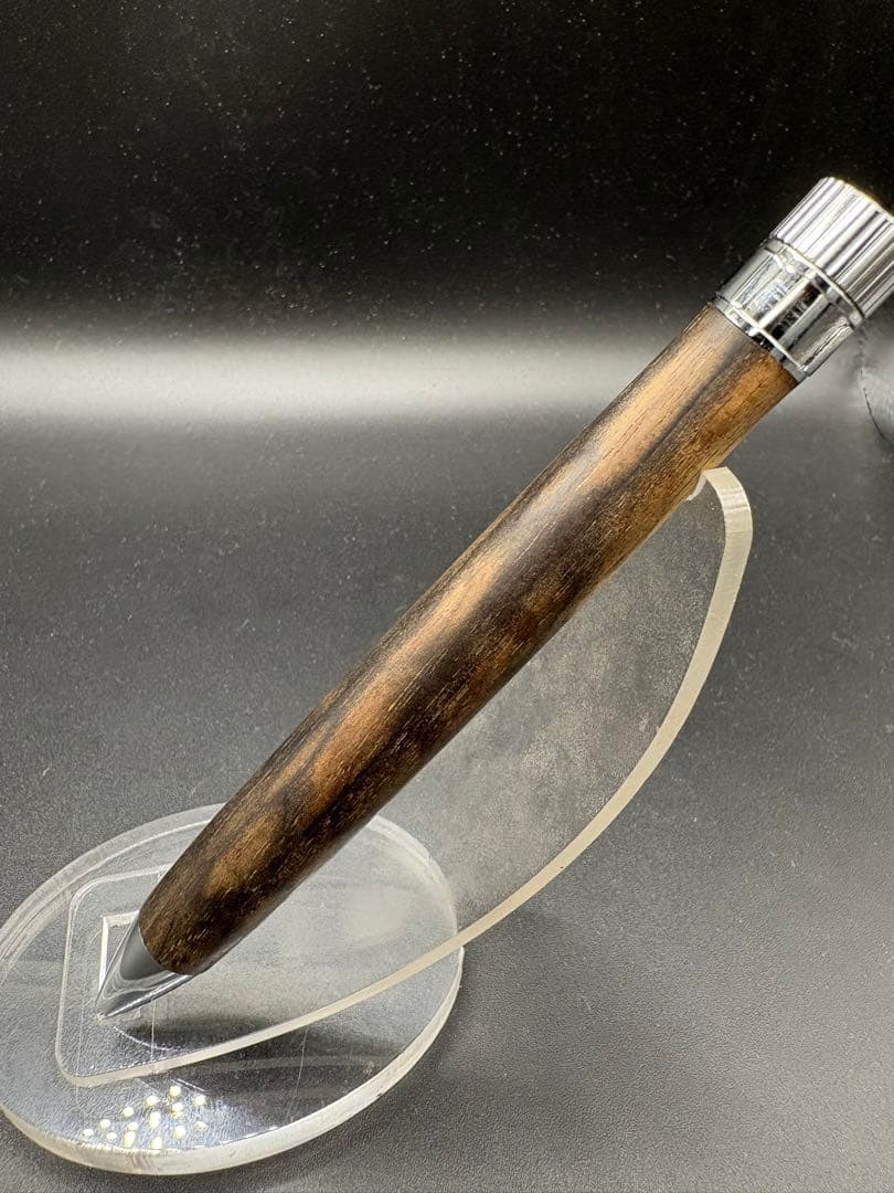 511特上　黒柿　孔雀杢　KATO203 回転式ボールペン