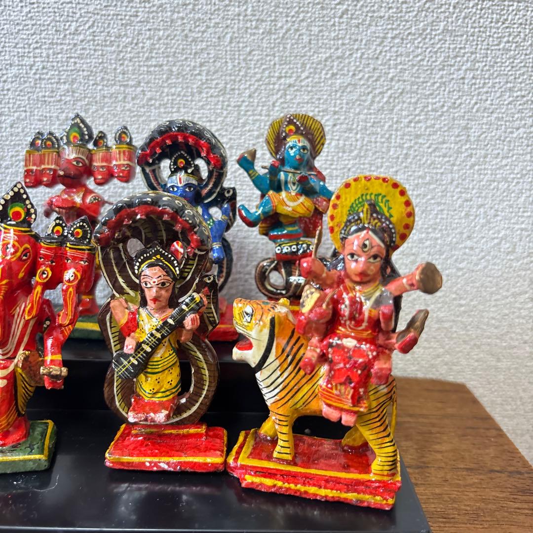 インド神様 ミニチュア 10体セット ヒンドゥー教 ガネーシャ ドゥルガー 箱付