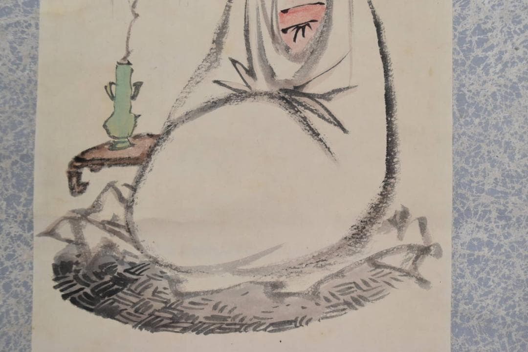 【真作】兼本春篁/観音画賛/掛軸☆宝船☆AB-417