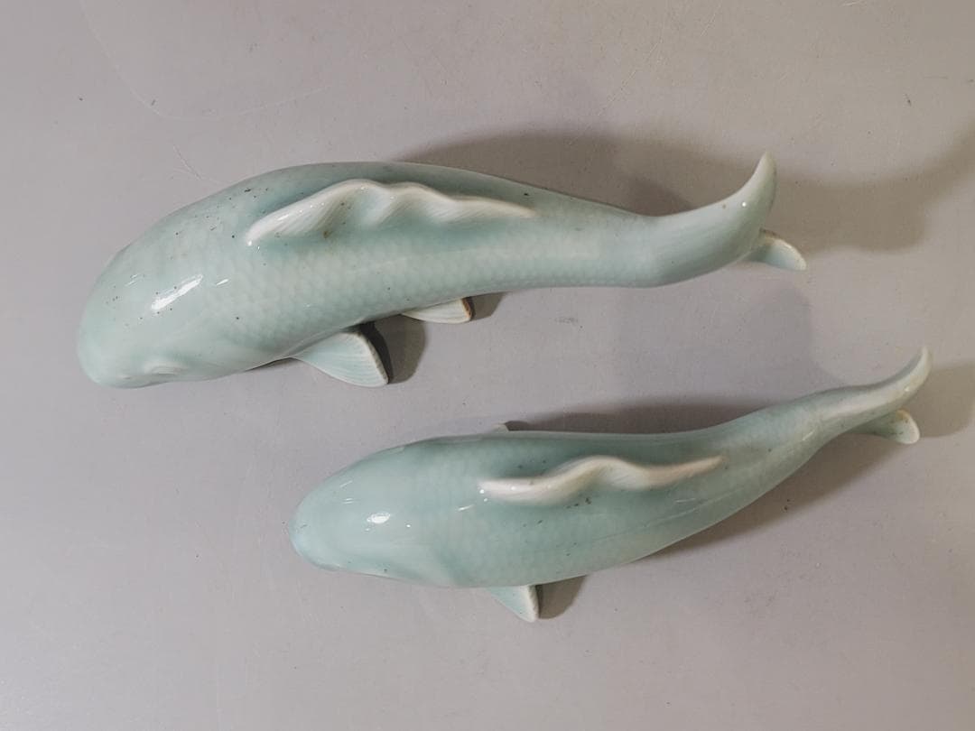 青磁 双魚置物 DT735