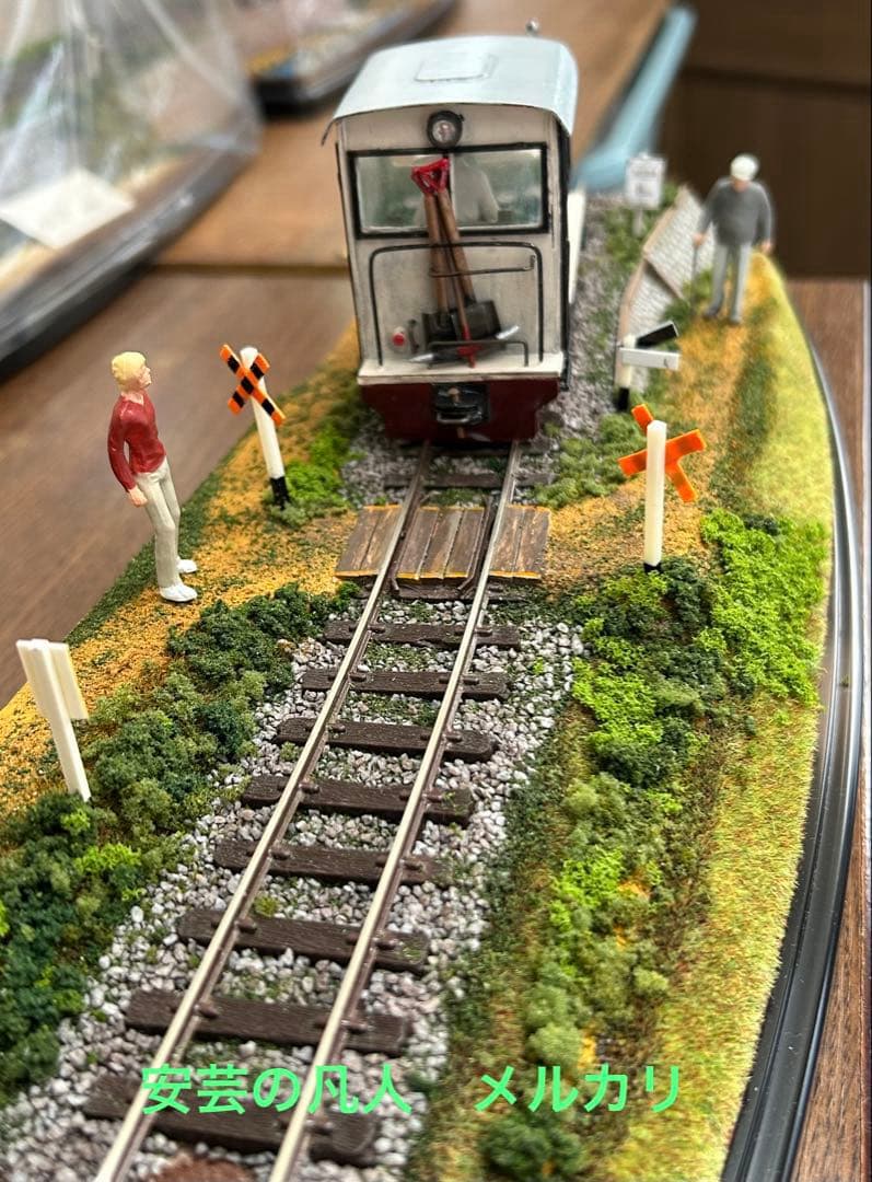 Oゲージナロー(軌間16.5mm、1/45)03踏切のある風景アクリルケース付